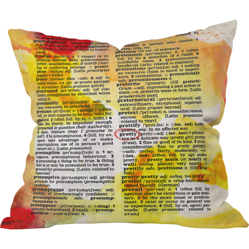 East Urban Home Pretty Dictionary Art Throw Pillow Wayfair